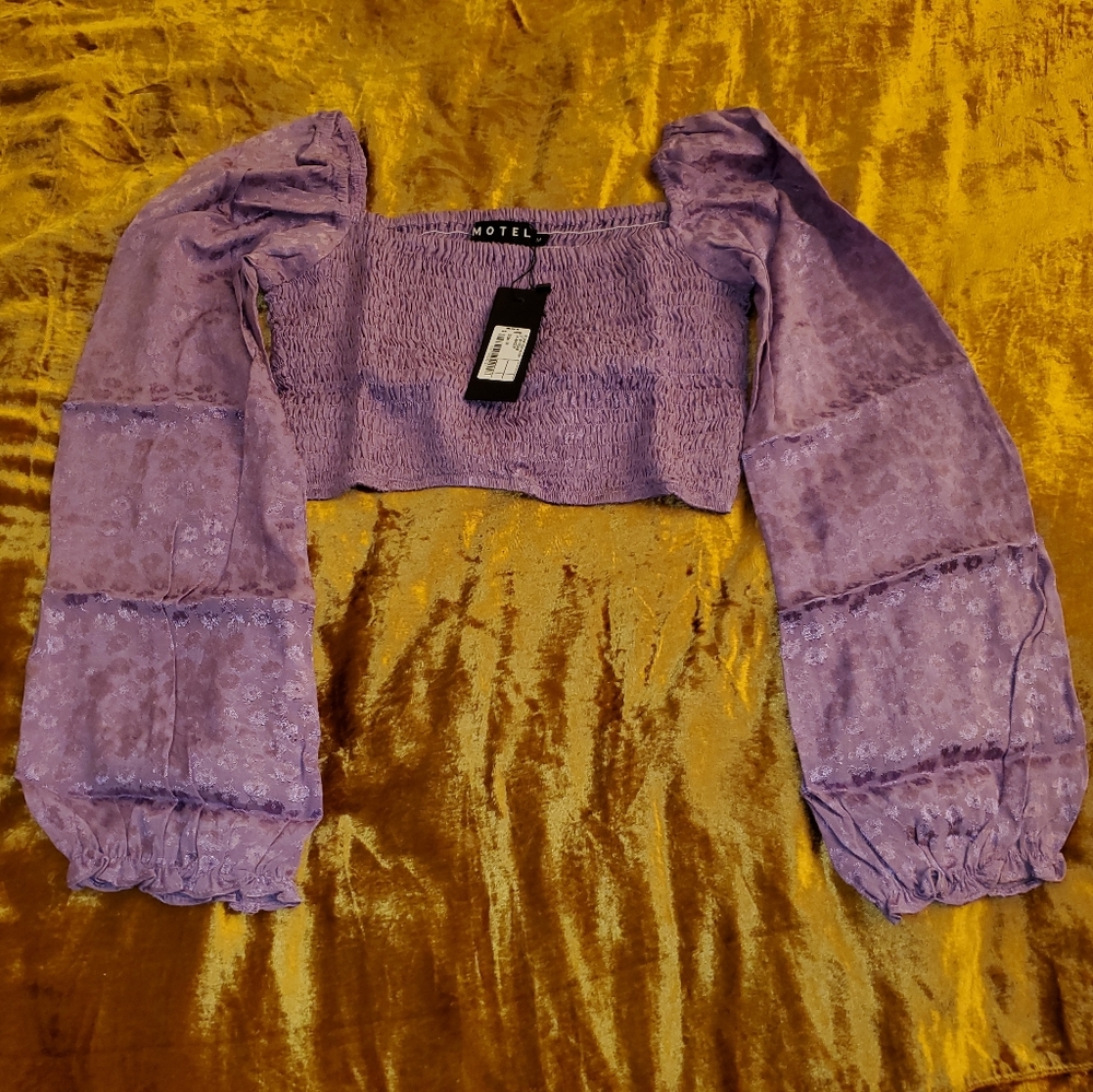 Motel Rocks LAVENDER ELINA CROP TOP